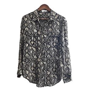 Equipment Femme Snake Print Silk Top